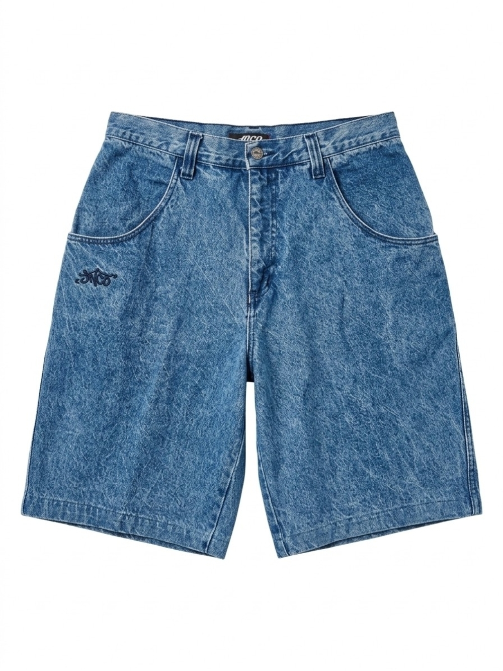 224 Vintage 90s JNCO Jeans Baggy Denim Jorts Acid Wash Size 38